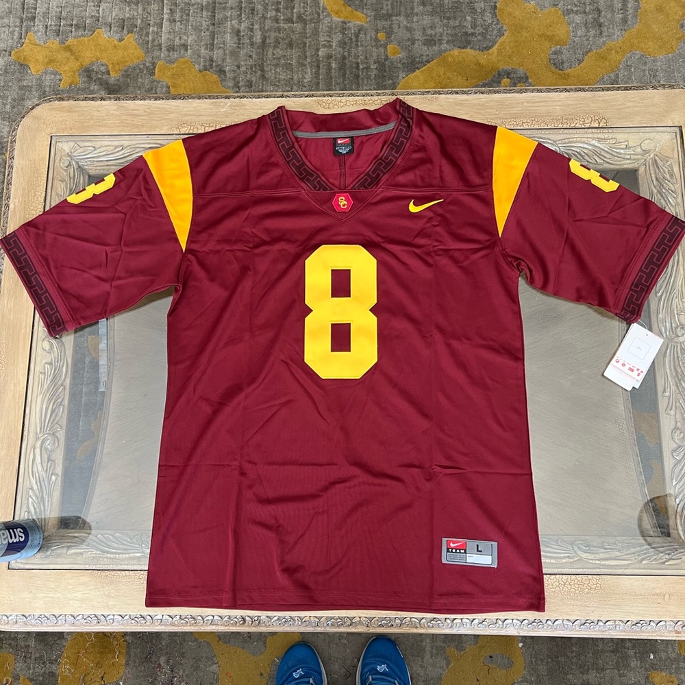 Amon Ra St Brown Jersey NEW Mens Large Maroon USC Trojans Ships USA